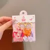 Elástico de cabelo xadrez de cinco pontas para crianças, corda de cabelo com laço em formato de coração para meninas, elástico de cabelo que não danifica, conjunto de Ano Novo