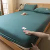 Nuevo protector de colchón de algodón transpirable y cómodo, inflable, funda individual para colchón, juego de ropa de cama apto para todas las estaciones