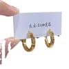 Qin Ru TikTok Explosiones Pendientes Dorados de Plata Rota Pendientes Pendientes Dorados con Texto para Mujer Pendientes de Moda Sencillos Versátiles