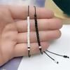 Moda transfronteiriça nova pulseira de casal tecida com cartão criativo simples personalidade contas preto e branco pulseira de bom amigo