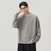 Suéter Grueso con Textura para Hombre Anyang Otoño/Invierno 2026 Nuevo Cuello Pico Pequeño Falso Dos Piezas Holgado Casual Pulóver