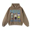 Sudadera con Estampado de Banda Otoño e Invierno Diseño de Sudadera con Capucha Callejera Europea y Americana Street Retro Talla Grande Holgada Sudadera