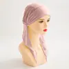 Novo Chapéu Turbante Multicor, Chapéu Curvo, Chapéu Turbante Liso, Chapéu Feminino Estiloso, Chapéu de Cauda Longa, Touca de Cabeça da Moda para Mulheres