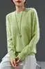 Suéter de Punto Fleece con Cuello Redondo de Cachemira para Mujer, Estilo Otoño e Invierno, Lana Merino Australiana, Suéter Holgado y Suave