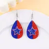 Novo Estilo Dia da Independência Americana Vermelho, Branco e Azul Geométrico Irregular Mapa Formato de Estrela Acrílico Brincos Personalizados