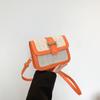 Bolso Pequeño Tejido de Color Contrastante Bolso Cuadrado Pequeño de Diseño Nicho Nuevo para Primavera y Verano 2024 Bolso de Paja de Moda Estilo Mori para Mujer