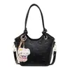Bolsa de mão texturizada para mulheres, nova moda primavera 2026, bolsa tipo saco para o dia a dia, bolsa de ombro/transversal estilosa e simples