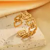 Moda Europeia e Americana Anel Exagerado de Aço Inoxidável para Mulheres Ouro 18K Simples Estilo Ins Anel de Design de Ponta Joias Atacado