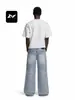 Jeans acampanados azules vintage para hombres y mujeres, estilo high street, lavados con efecto bigotes de gato, modernos, adelgazantes y casuales