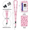 Porta-credenciales con Impresión UV para Tarjetas de Autobús, Tarjetas de Comida de Marca, Credenciales de Trabajo y Porta-identificaciones con Cordón y Correa Retráctil para el Cuello