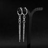 Joyería de acero inoxidable al por mayor aretes de cadena cosida aretes de borla larga para mostrar el rostro aretes delgados aretes de acero de titanio