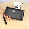 Bolso Clutch de Piel de Vacuno de Primera Capa, Cremallera Simple para Mujer, Billetera Larga Europea y Americana para Billetes, Billetera, Bolso Clutch de Cuero Genuino para Mujer