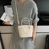 Bolso de Mano tipo Cesta Fresco y Sencillo Estilo Coreano, Bolso de Hombro Nuevo a la Moda y Elegante, Bolso Cruzado Tipo Cubo Versátil para el Día a Día