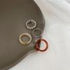 Juego de cuatro anillos para mujer, moderno, vintage, de ácido acético, anillo para el dedo índice, anillo simple para el dedo meñique, moda coreana, anillo distintivo para articulación, anillo