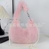 Venta al por mayor, sencilla, de otoño e invierno, de piel sintética de zorro, bolso de mano para mujer, bolso bandolera portátil de gran capacidad, bolso de felpa