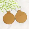 Accesorios para Llavero Redondo Piel de PU Llavero de Regalo de Coche de Gama Alta Accesorios Colgantes Pequeños para Bolsos DIY