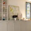 Marcas Rasas Usadas Arte Abstrata Pintura Decorativa Estilo Francês Creme Pintura de Parede de Restaurante Design de Atmosfera Recomendação Mobiliário Macio