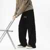 Calça Casual Masculina Marrom Melard, Nova Marca Tendência Estilo Americano Primavera/Outono, Caimento Solto Versátil Cor Sólida Calça de Moletom