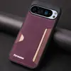 Funda de Cuero Retro Protectora con Borde Suave Anticaídas para Teléfono Móvil Google Pixel 10Proxl Tarjeta Google 9A