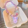 Set de Joyería de Collar Luminoso para Niños Dibujos Animados Accesorios de Niña Pequeña Pendientes de Clip Anillo Pulsera de Niña Pequeña Coloridos