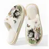 Fornecimento Exclusivo Transfronteiriço de Pantufas de Algodão com Estampa de Gato para Homens e Mulheres, Pantufas de Casal Outono e Inverno, Pod Cross-Border Jit Peça Única Dropshipping