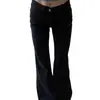 Jeans Bootcut Cintura Baixa High Street Americano para Mulheres Primavera Novo Solto Emagrecimento Hot Girl Calça de Perna Larga Ferradura Comprimento Total