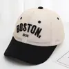 Boné de Baseball de Malha Simples para Recém-Nascidos, Cruzamento de Fronteiras, Estilo Boston Coreano, Boné de Baseball Casual, Chapéu Infantil para Jardim de Infância