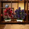 Bonsái de Planta Artificial Transfronterizo, Plantas Pequeñas de Árbol Artificial en Maceta, Macetas de Plástico, Plantas Verdes, Decoraciones de Flores Artificiales en Maceta, Artículos Populares