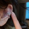 Pendiente Puro Deseo Zircón Clip para Oreja Sin Agujeros Mariposa Audaz Zircón Diseño de Nicho Elegante Clip para Oreja Femenino