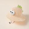 Sombrero de pescador de dibujos animados para niños de primavera y verano, bonito sombrero de lavabo con forma de dinosaurio y rejilla, sombrero de sombrilla con protección solar de ojos grandes de Barrio Sésamo.
