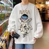 Playera Sudadera Holgada para Hombre para Primavera y Otoño, Estilo Ins Hong Kong, Top Casual de Manga Larga para Estudiantes, Adecuado para Hombres de Talla Grande, Moderna y Versátil