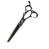 Tijeras de Peluquería Shenxingzhe Negras de 6.0 pulgadas con Mango Hueco, Tijeras para Cortar el Cabello, Tijeras Planas, Tijeras para Flequillos, Tijeras Entresacadoras
