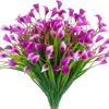 Lírios-calla artificiais da Amazon, flores falsas, grama artificial de primavera, buquês de plástico, decorações para casa e casamento, ornamentos de plantas verdes atacado