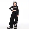 Figurino de Jazz para Meninas Estilo Coreano Moderno Mostrando a Barriga Moda Jazz Infantil Grupo de Dança Roupa de Performance de Ano Novo
