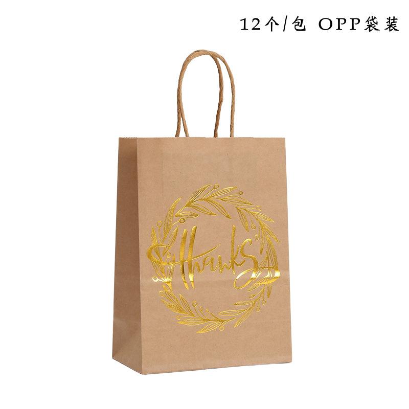 120牛皮纸手提袋烫金的