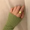 Anel Dz Fashion Padrão Lava Fosco para Mulheres, Anel de Dedo Indicador de Superfície Lisa de Nicho, Elegante Anel Coreano Dongdaemun de Luxo Leve