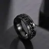 25 Años de Moda Masculina Europea y Americana Nueva, Anillo Minimalista Mate Cepillado Biselado Doble, Artículo Popular Más Vendido en Amazon y Shein