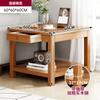 Mesa de Centro Pequeña para Sala de Estar, Mini Mesa Cuadrada de Estilo Antiguo, Mesa de Esquina para Sofá con Patas de Madera Maciza, Mesa Cuadrada para Balcón
