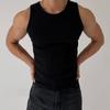 Cintura de sentido avanzado hilo de costura apretado elástico secado rápido transpirable para hombre verano sin mangas fitness entrenamiento deportivo traje