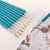 Set de 11 Pinceles de Contorno de Pelo de Lobo Transfronterizo con Mangos de Plástico y Madera para Acuarela y Óleo, Pinceles Ultra Finos y Extremadamente Finos Dibujados a Mano para Contornear y Detallar