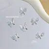 Nueva Joyería para Uñas con Alas de Mariposa de Doble Capa Qiansi Mengdie Decoración de Uñas con Alas Delgadas Estéreo de Circón Terminada