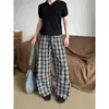 Pantalones casuales de pierna ancha estilo americano transfronterizos para hombre, silueta recta holgada de verano, pantalones casuales versátiles con bloques de color