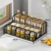 Estante de Almacenamiento para Cocina, Organizador Multifuncional de Condimentos para el Hogar, Estante de Almacenamiento Compartimentado de Gran Capacidad para Botellas y Frascos de Especias en la Encimera