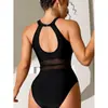 Bikini Escotado Sexy al por Mayor Nuevo 2026 Moda Europea y Americana Traje de Baño de una Pieza para Mujeres Aliexpress Malla