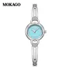 Mokago relógio feminino versátil temperamento mostrador madrepérola pulseira de metal relógio incrustado com strass formato de coração moderno relógio de quartzo atacado