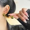 Pendientes Geométricos con Estampado de Leopardo Estilo Europeo y Americano para Mujer, Diseño de Nicho, Lujo Ligero, Pendientes de Gama Alta, Moda Otoño e Invierno, Pendientes Elegantes