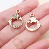 Conjunto Misto de 30 Peças da Série Sol, Lua e Estrela com Cravação de Diamantes Estrela de Oito Pontas e Estrela de Cinco Pontas Pingentes Vazados para Fazer Você Mesmo Colares, Pulseiras e Acessórios