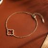 Rakol 2025 Nuevo Modelo Chapado en Cobre Zirconia Trébol de Cuatro Hojas Completo Pulsera de Zirconia para Mujer, Sencilla y Versátil, a la Moda para el Viaje Diario