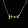 Collar Transfronterizo Grabado Estilo Nuevo Simple Acero Inoxidable 12 Signos del Zodiaco Corte Acero de Titanio con Doce Letras Inglesas Joyería de Moda