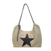 Bolsa tote de lona casual super popular estilo coreano para mulheres, 2026, estilo relaxado para o dia a dia, grande capacidade, adequada para ir ao trabalho, bolsa de ombro e pode ser carregada sob o braço